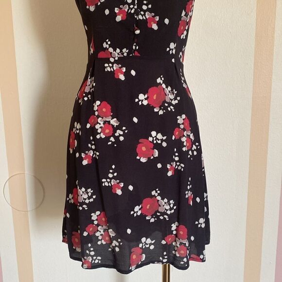 Free People Red & Black Qt Mini Dress Size Small - Picture 6 of 16